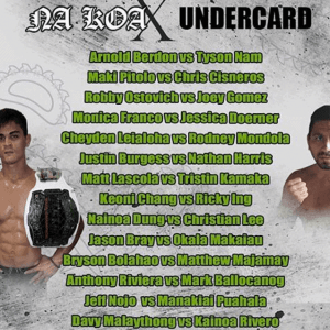 Hawaii MMA Fights Aug 1 at Destiny Hawaii Blaisdell Arena