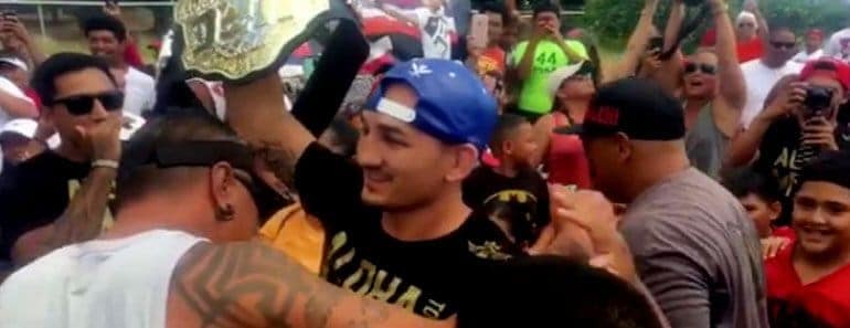 Max Holloway Recieves Heros Welcome with UFC Belt