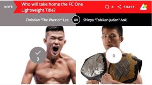 VOTE! Who do you think will win, Lee vs Aoki