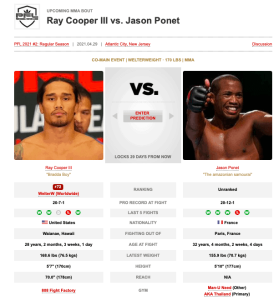 Ray Cooper iii opens PFL Season with Jason Ponet