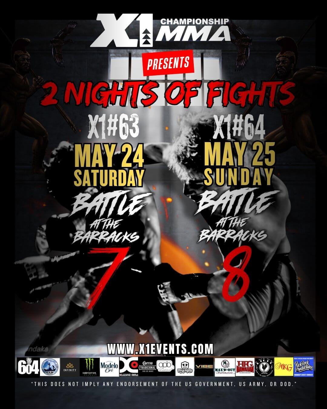 X1 is back BIGGER and BADDER with a DOUBLE HEADER WEEKEND of non-stop combat sports!